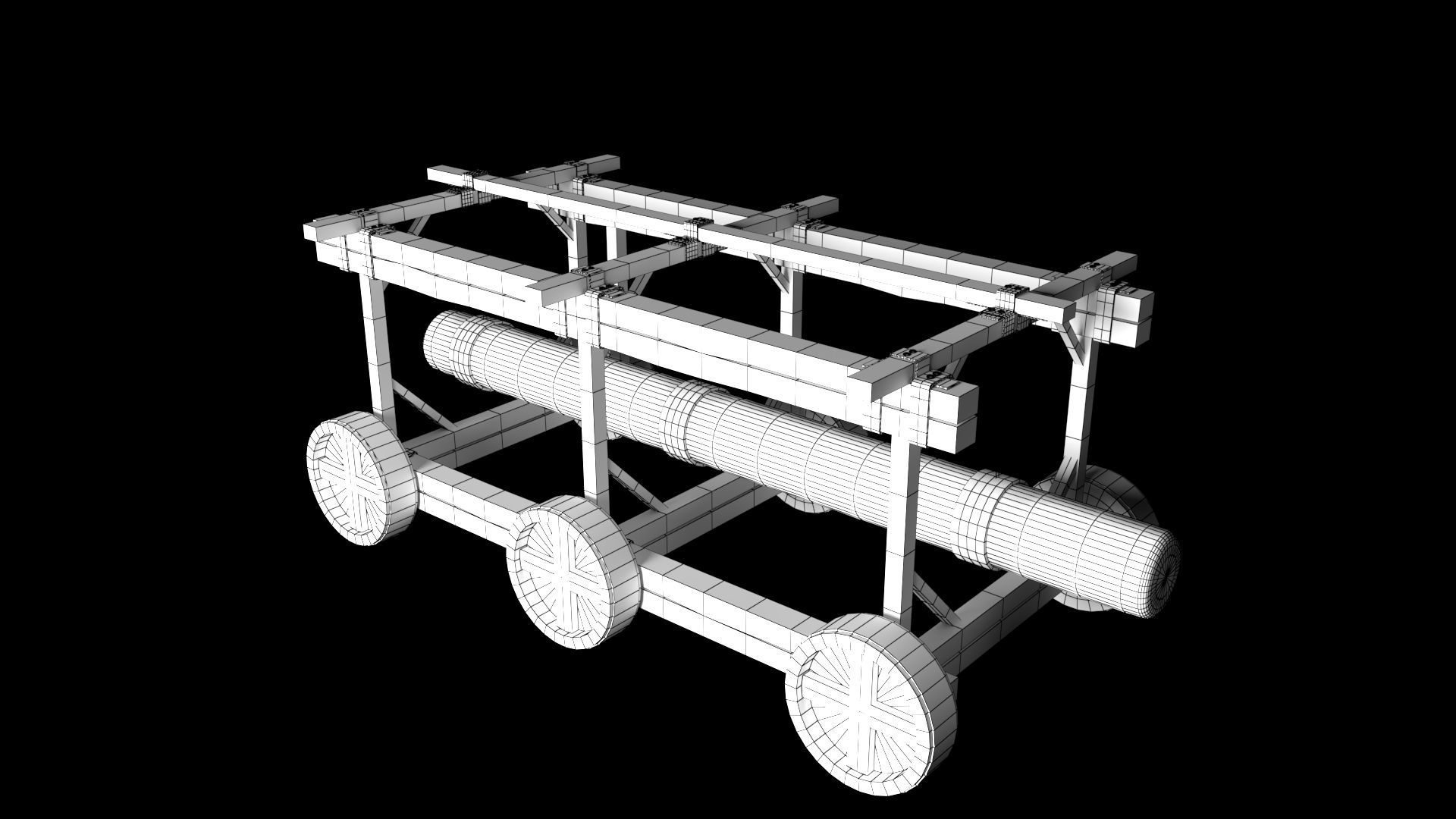 Battering Ram - Siege Tower Low-poly 3D model_2