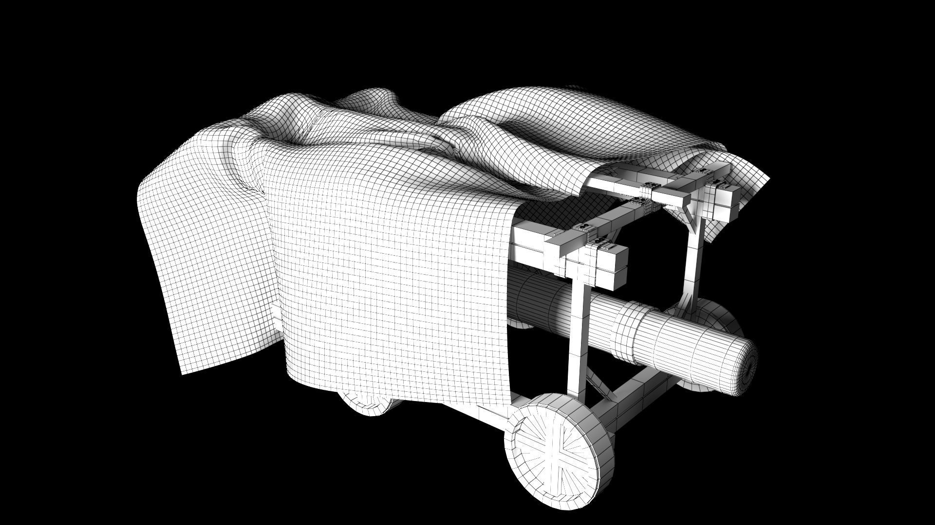 Battering Ram - Siege Tower Low-poly 3D model_1