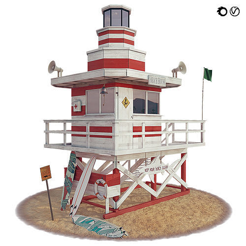 Lifeguard Beach House  3D model