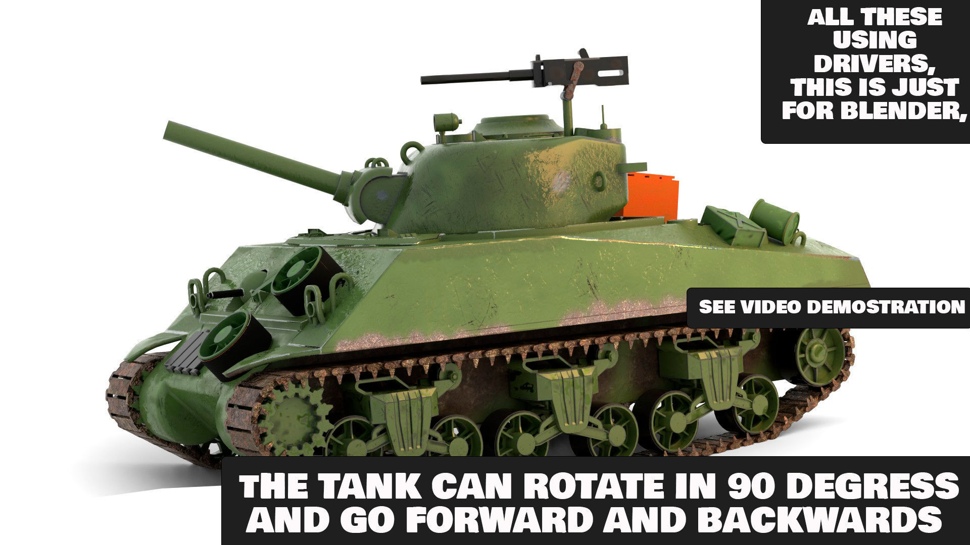 Sherman M4 Gameready Rigged Low-poly 3D model_3