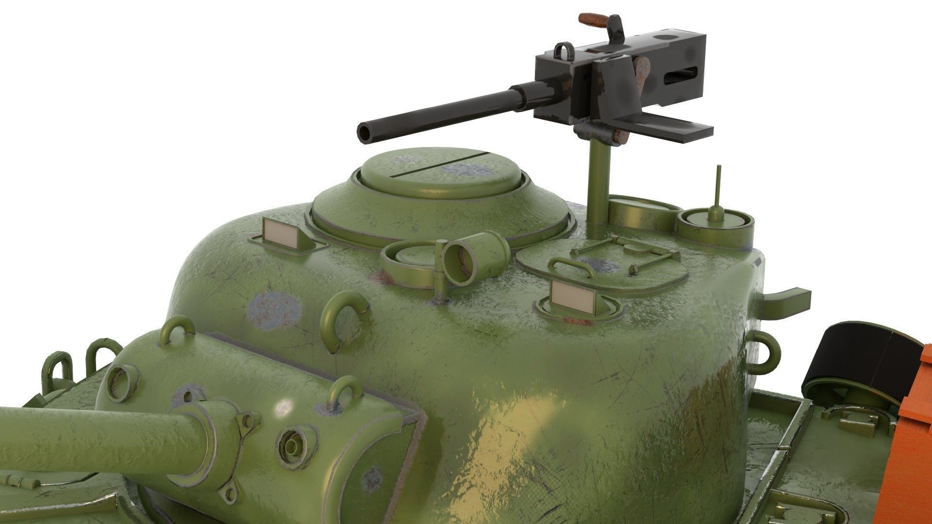 Sherman M4 Gameready Rigged Low-poly 3D model_17