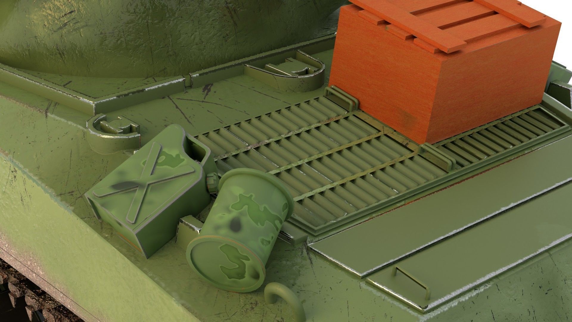 Sherman M4 Gameready Rigged Low-poly 3D model_19