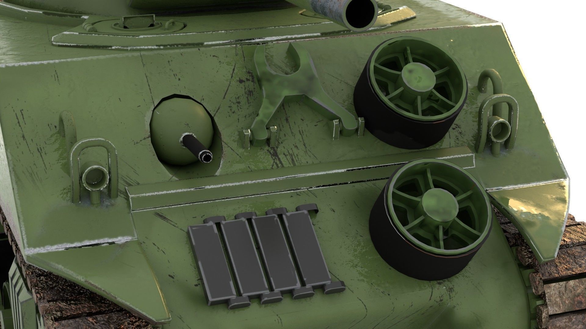 Sherman M4 Gameready Rigged Low-poly 3D model_10