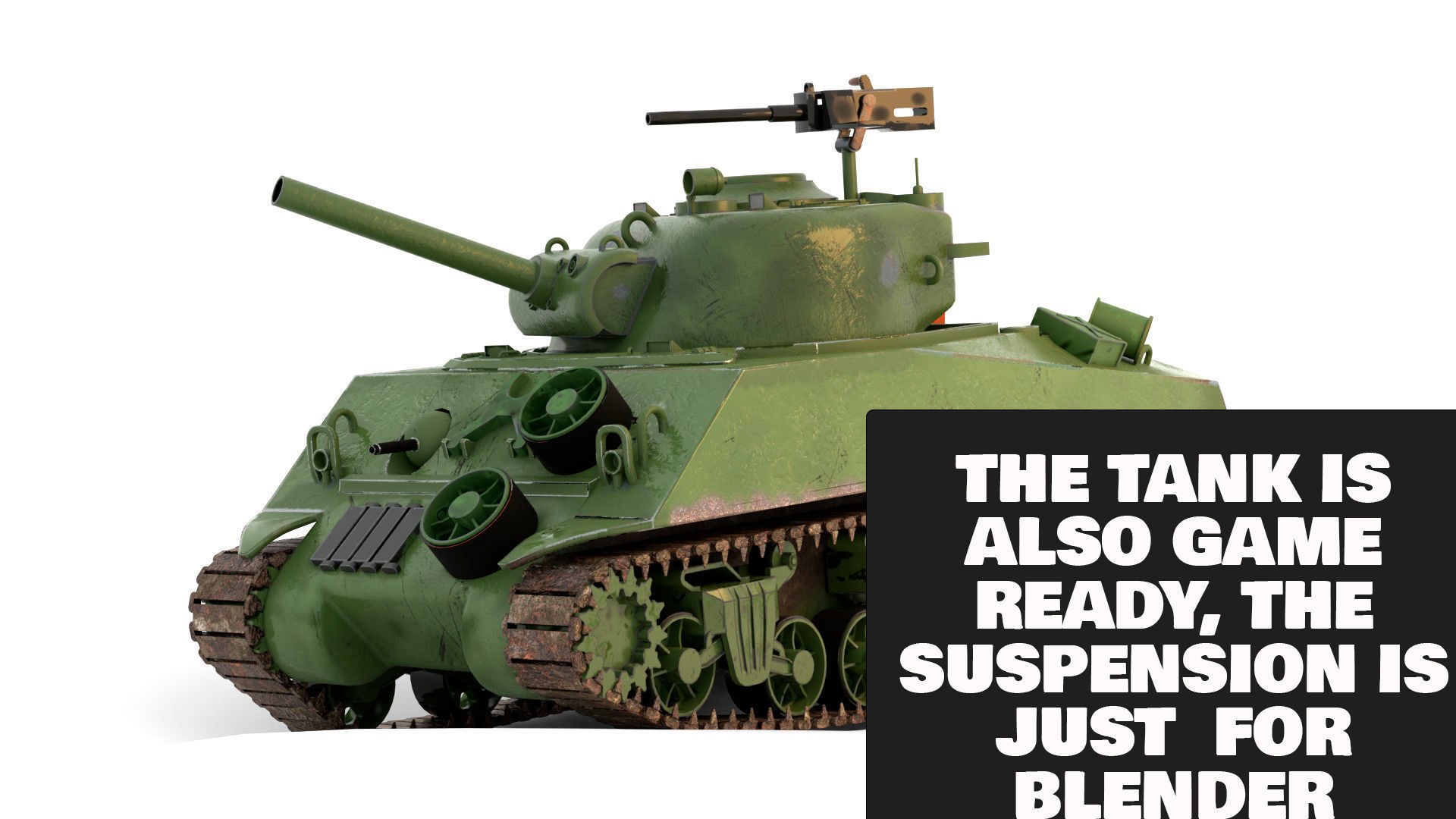 Sherman M4 Gameready Rigged Low-poly 3D model_4