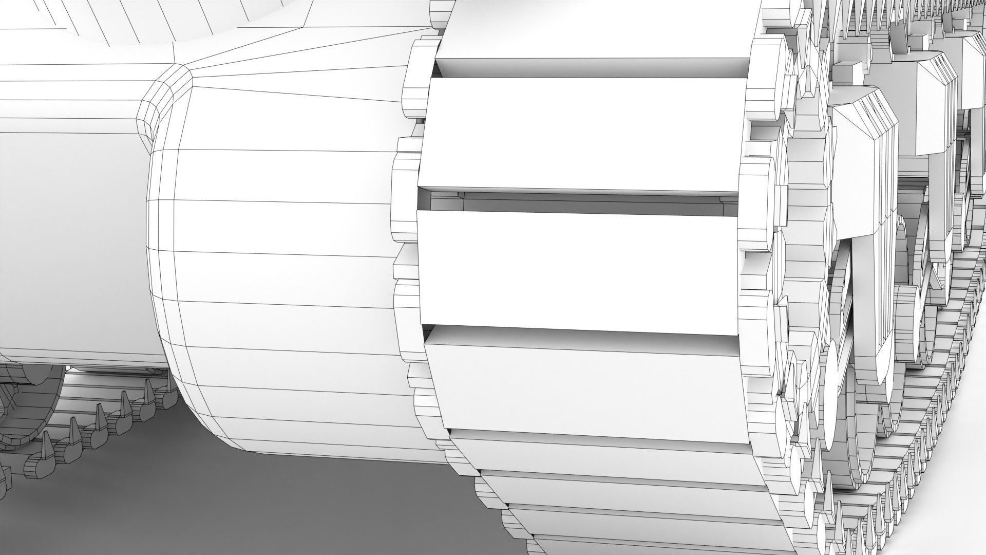 Sherman M4 Gameready Rigged Low-poly 3D model_32