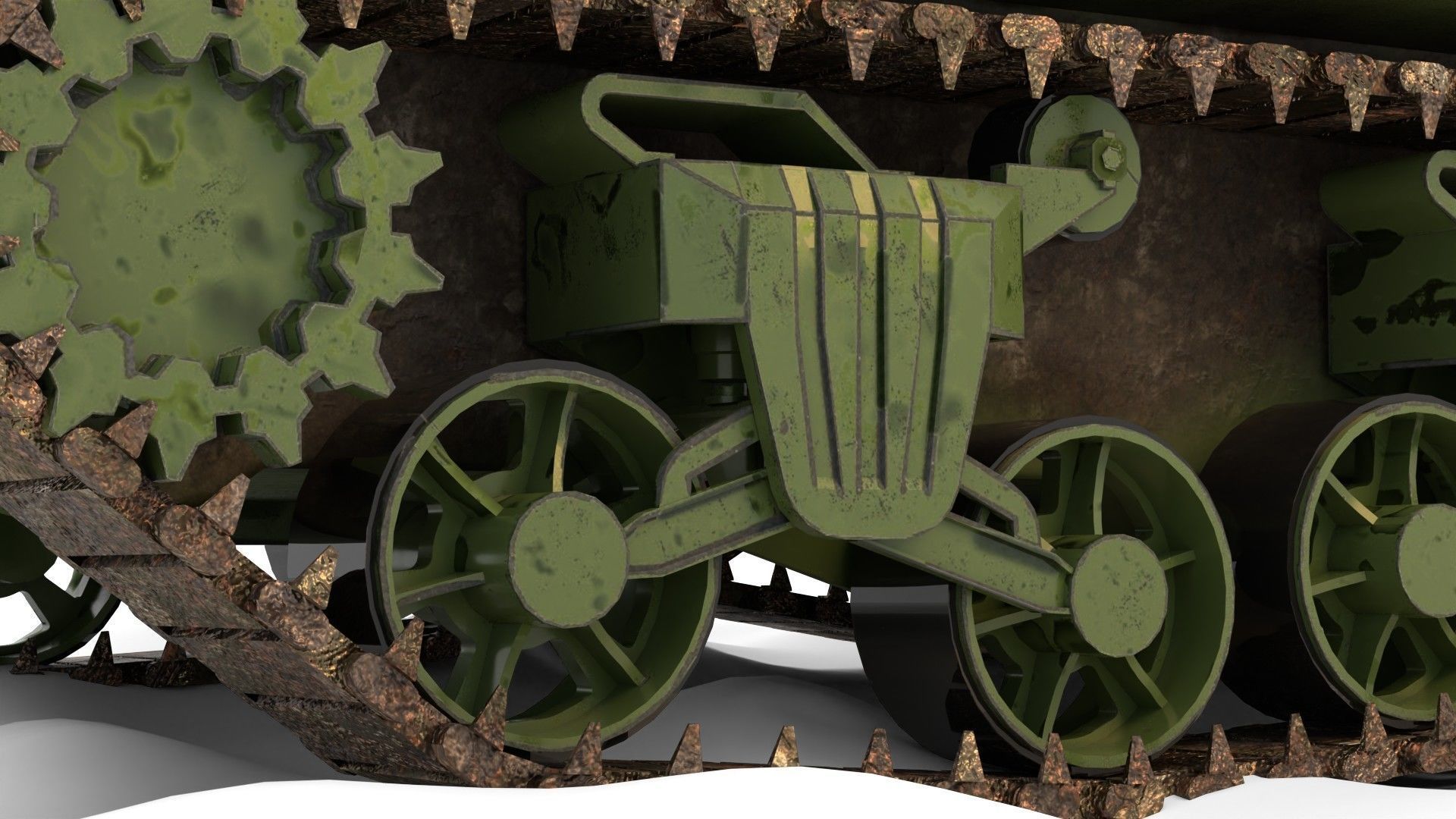 Sherman M4 Gameready Rigged Low-poly 3D model_14