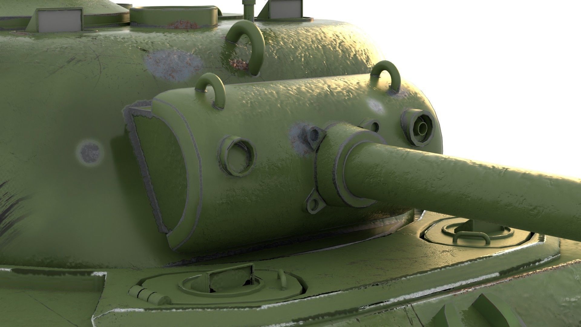 Sherman M4 Gameready Rigged Low-poly 3D model_9