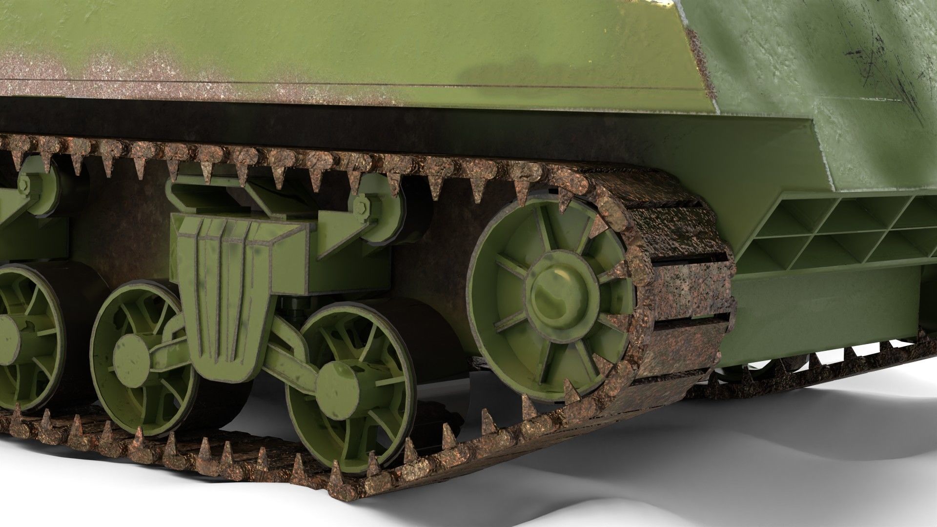 Sherman M4 Gameready Rigged Low-poly 3D model_15
