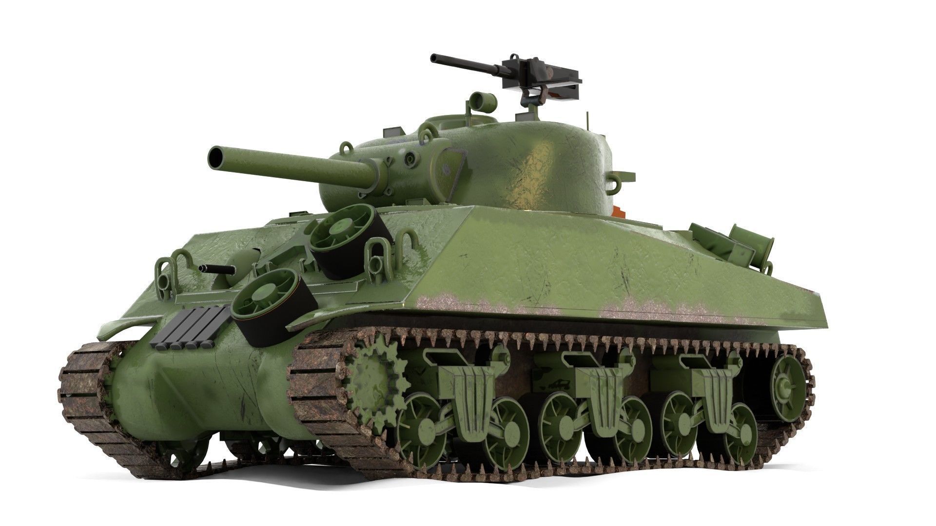 Sherman M4 Gameready Rigged Low-poly 3D model_20