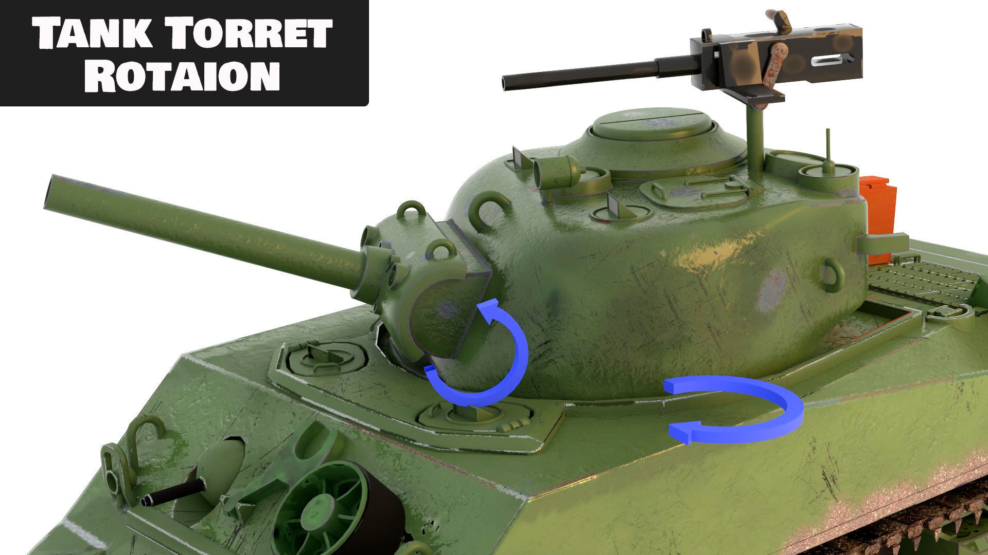 Sherman M4 Gameready Rigged Low-poly 3D model_5