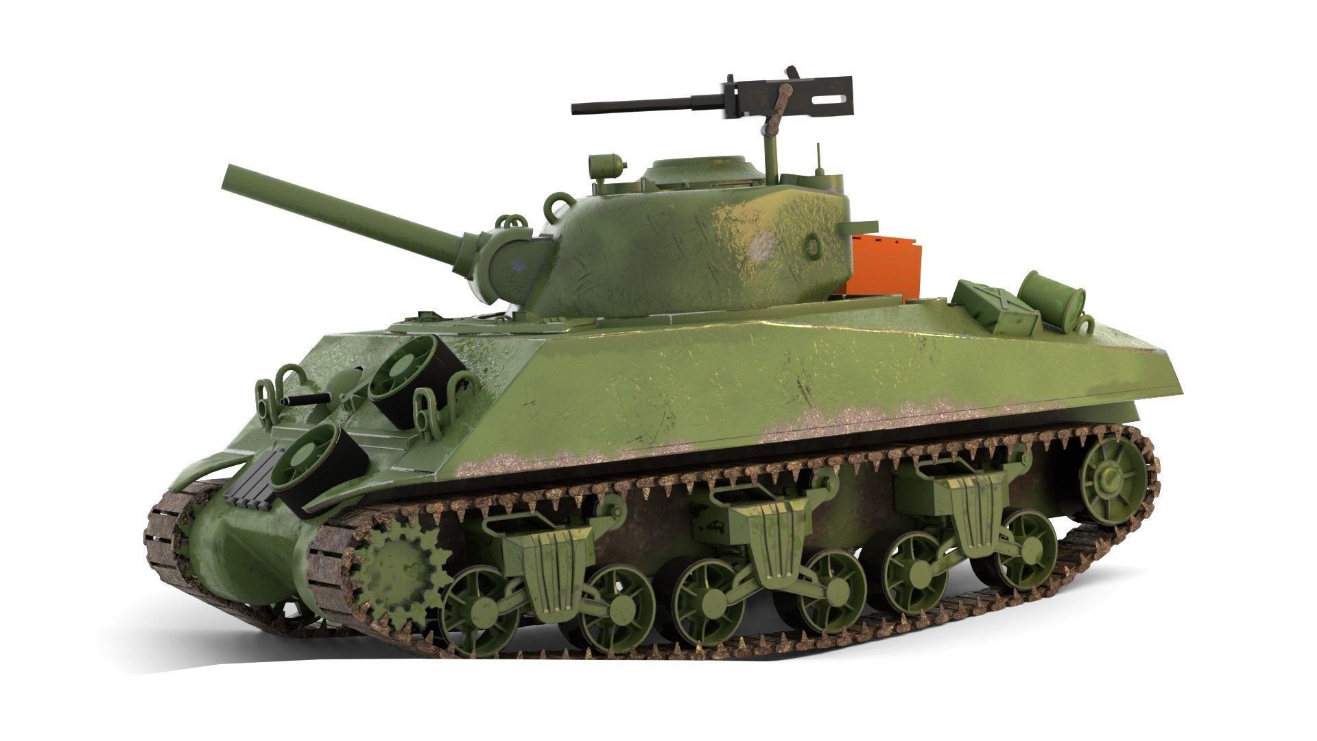 Sherman M4 Gameready Rigged Low-poly 3D model_12