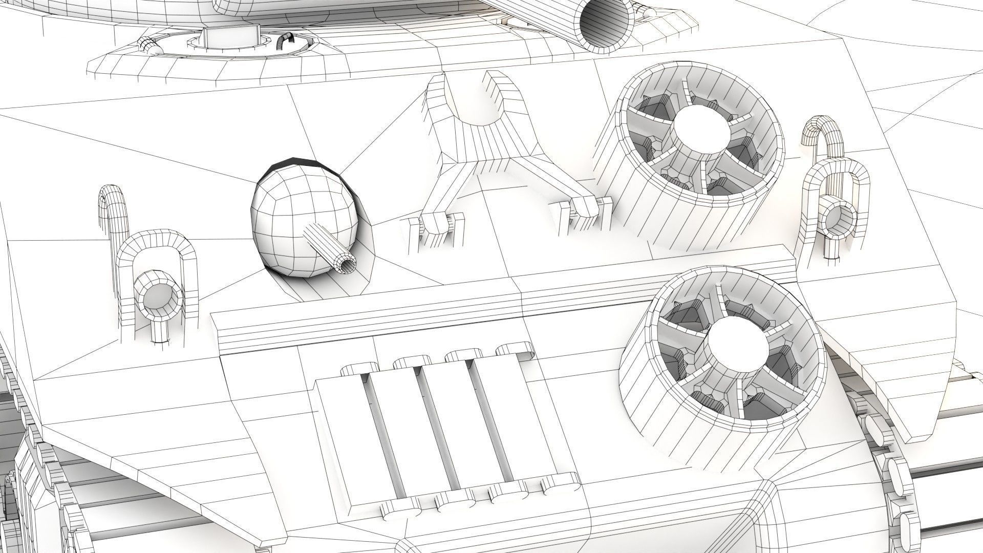 Sherman M4 Gameready Rigged Low-poly 3D model_22