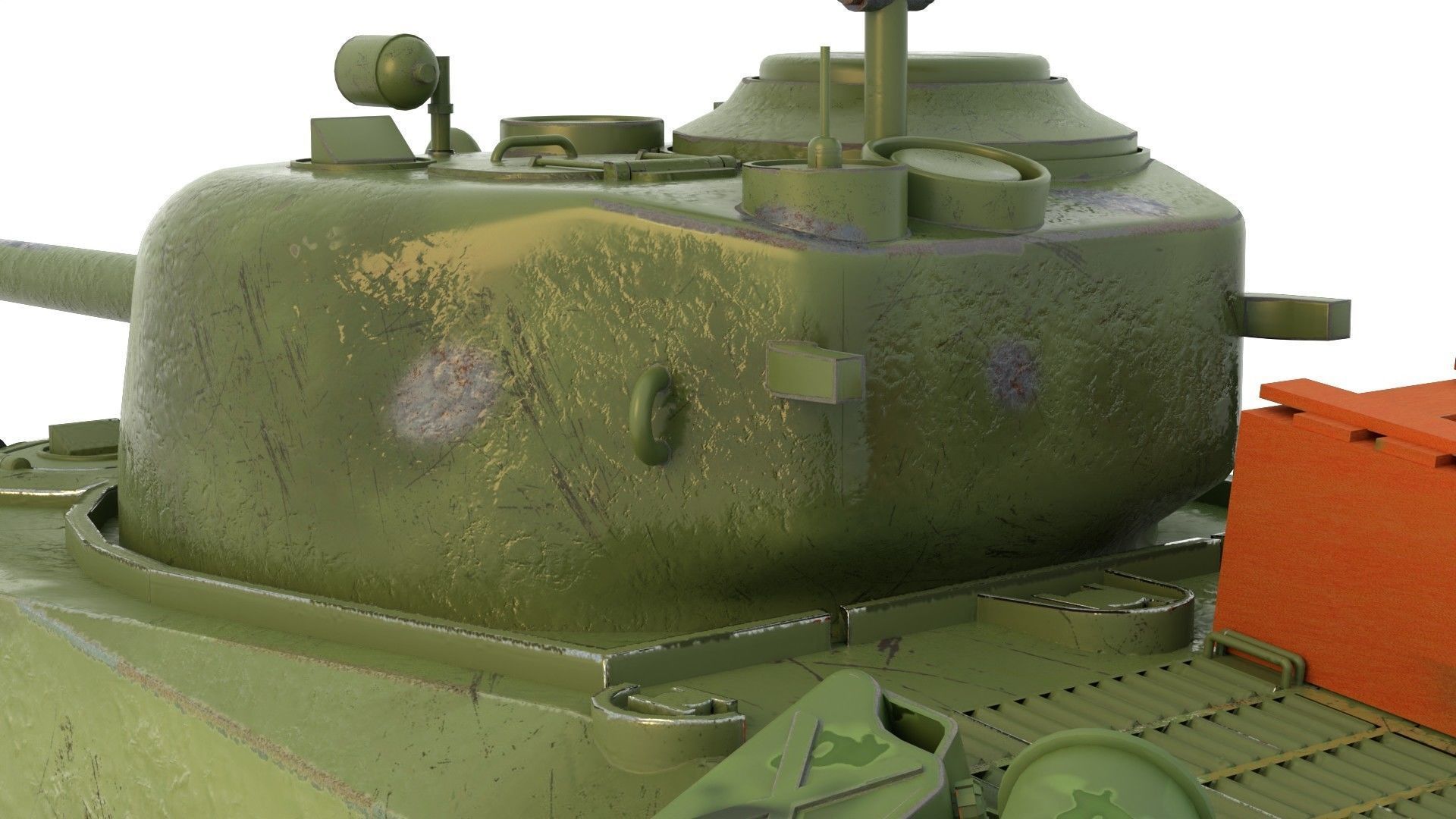 Sherman M4 Gameready Rigged Low-poly 3D model_8