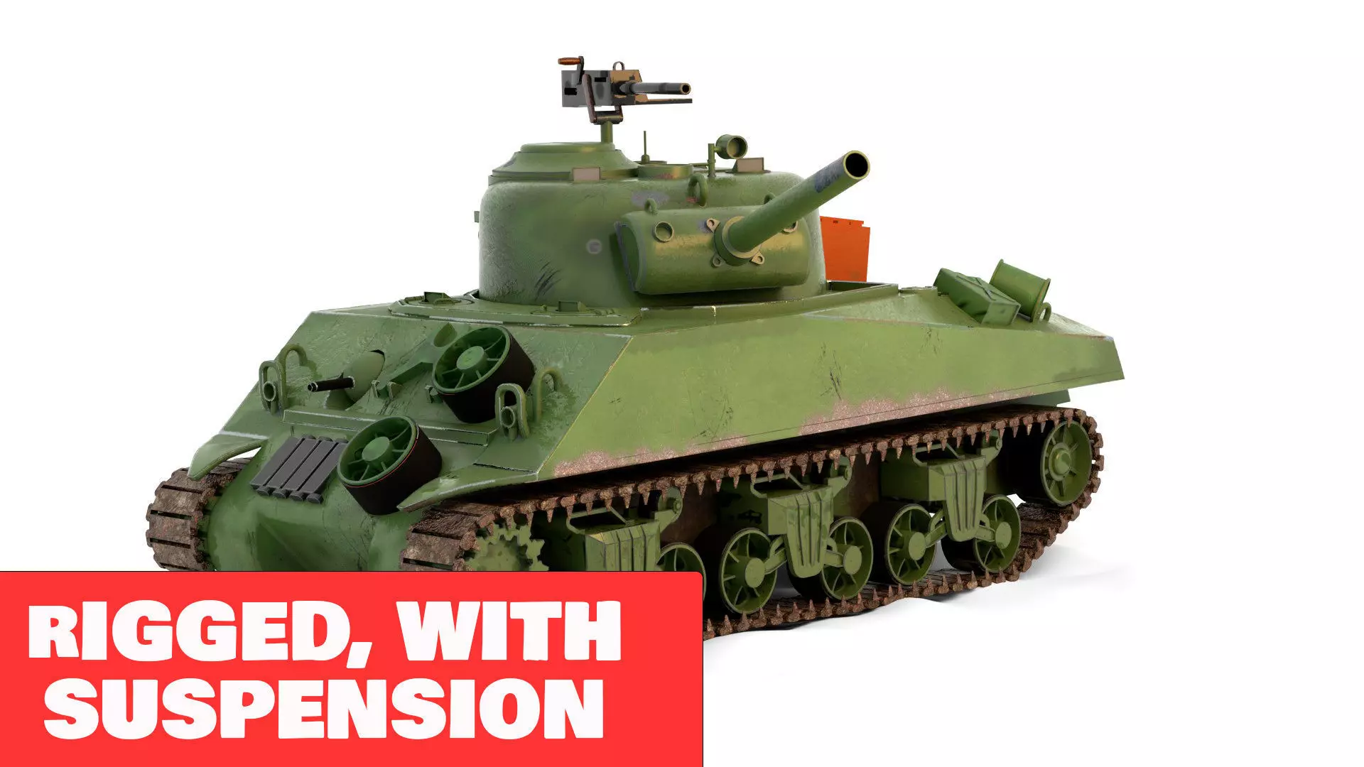 Sherman M4 Gameready Rigged Low-poly 3D model_0