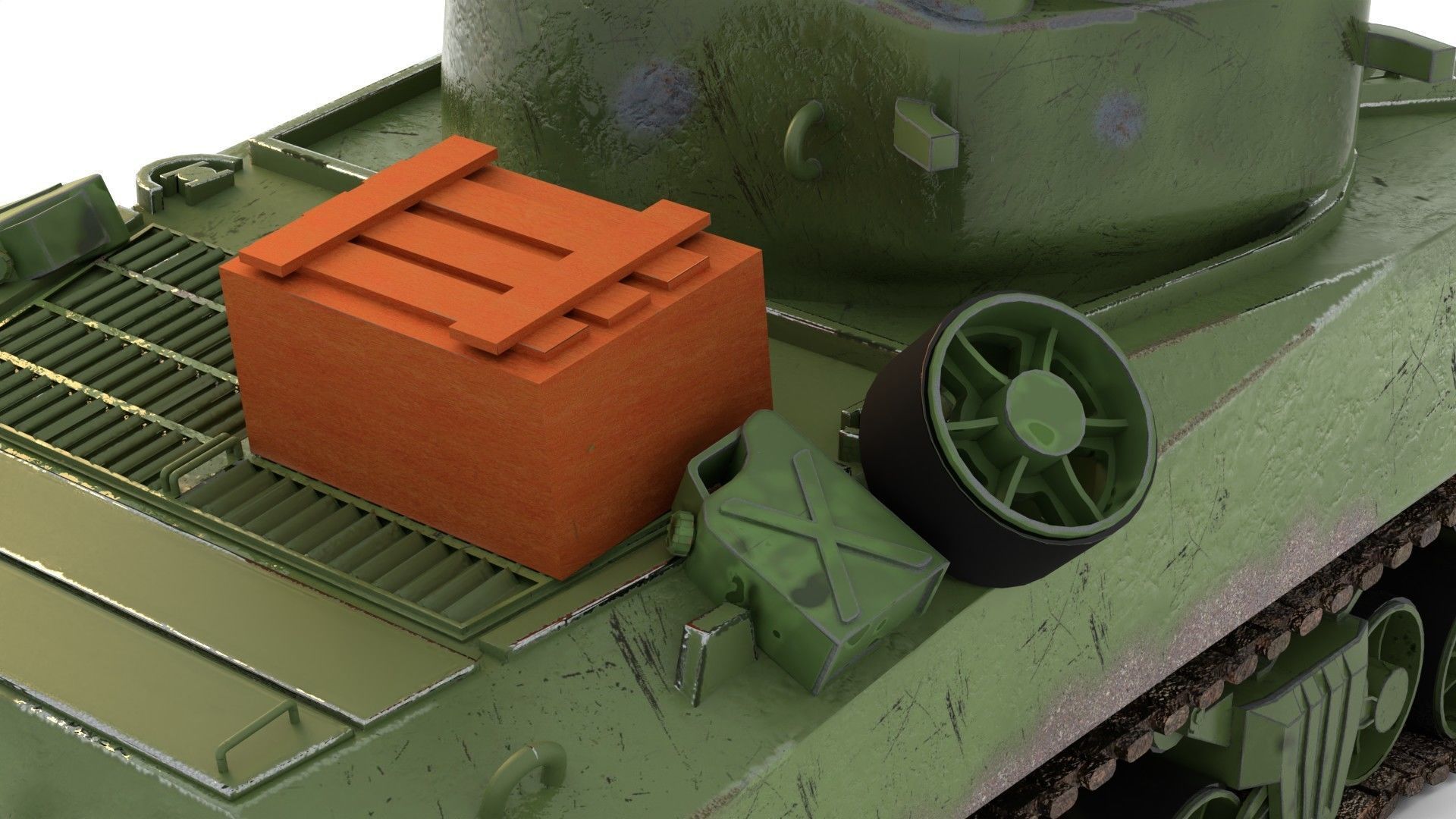 Sherman M4 Gameready Rigged Low-poly 3D model_16