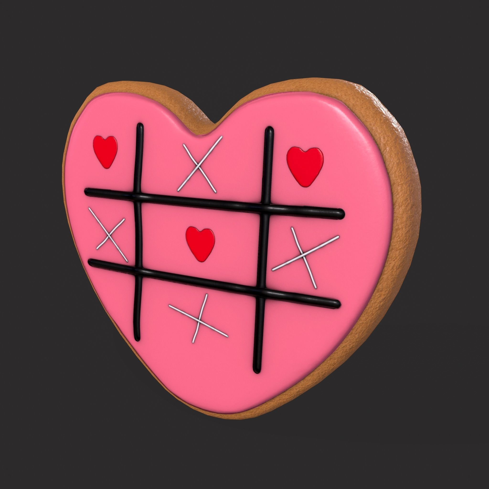 Valentines Heart trinket Cookie and Jello Squares 3D Model Collection_16