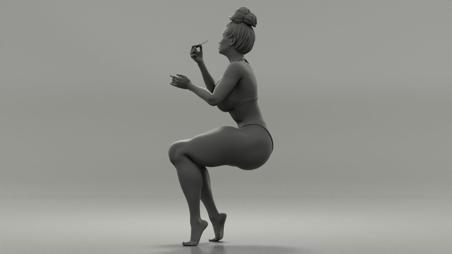 Pretty woman applying mascara makeup on her Eyelashes 3D print model_9