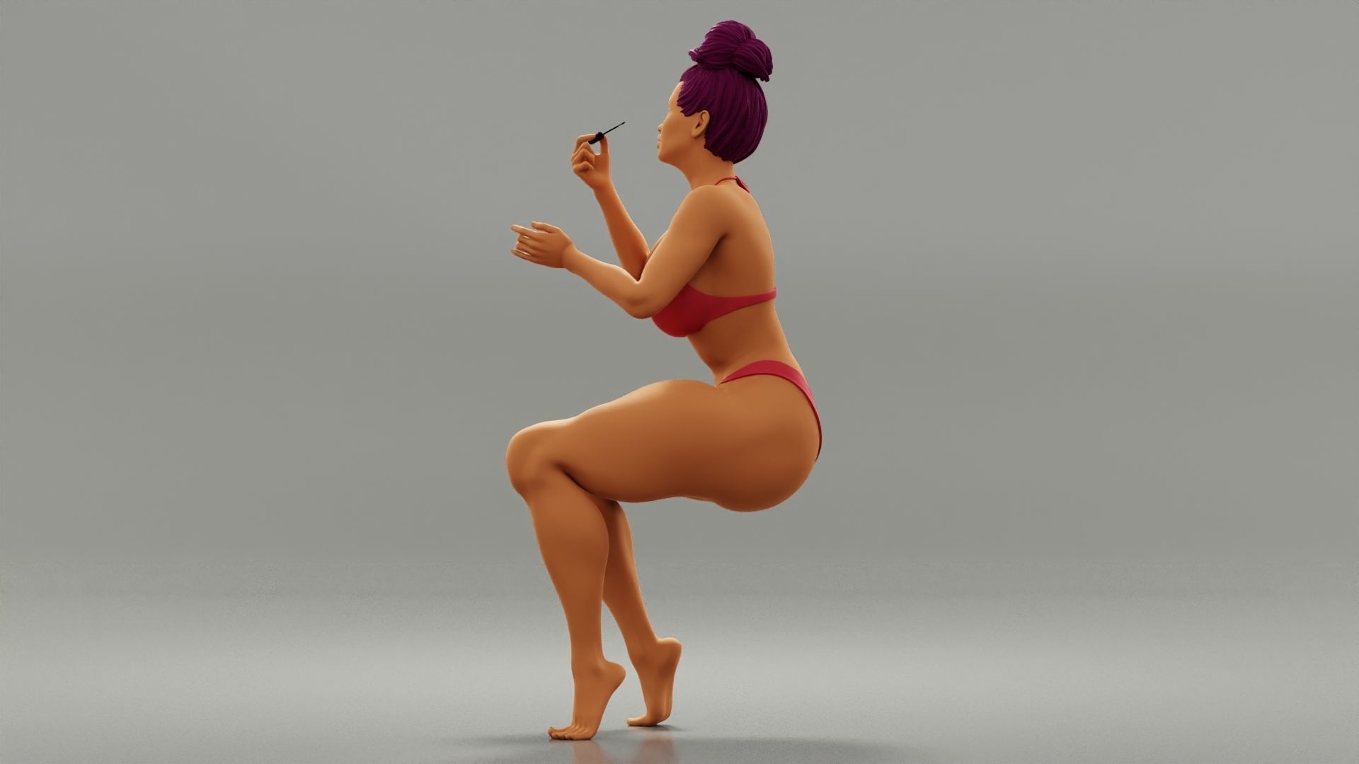 Pretty woman applying mascara makeup on her Eyelashes 3D print model_8