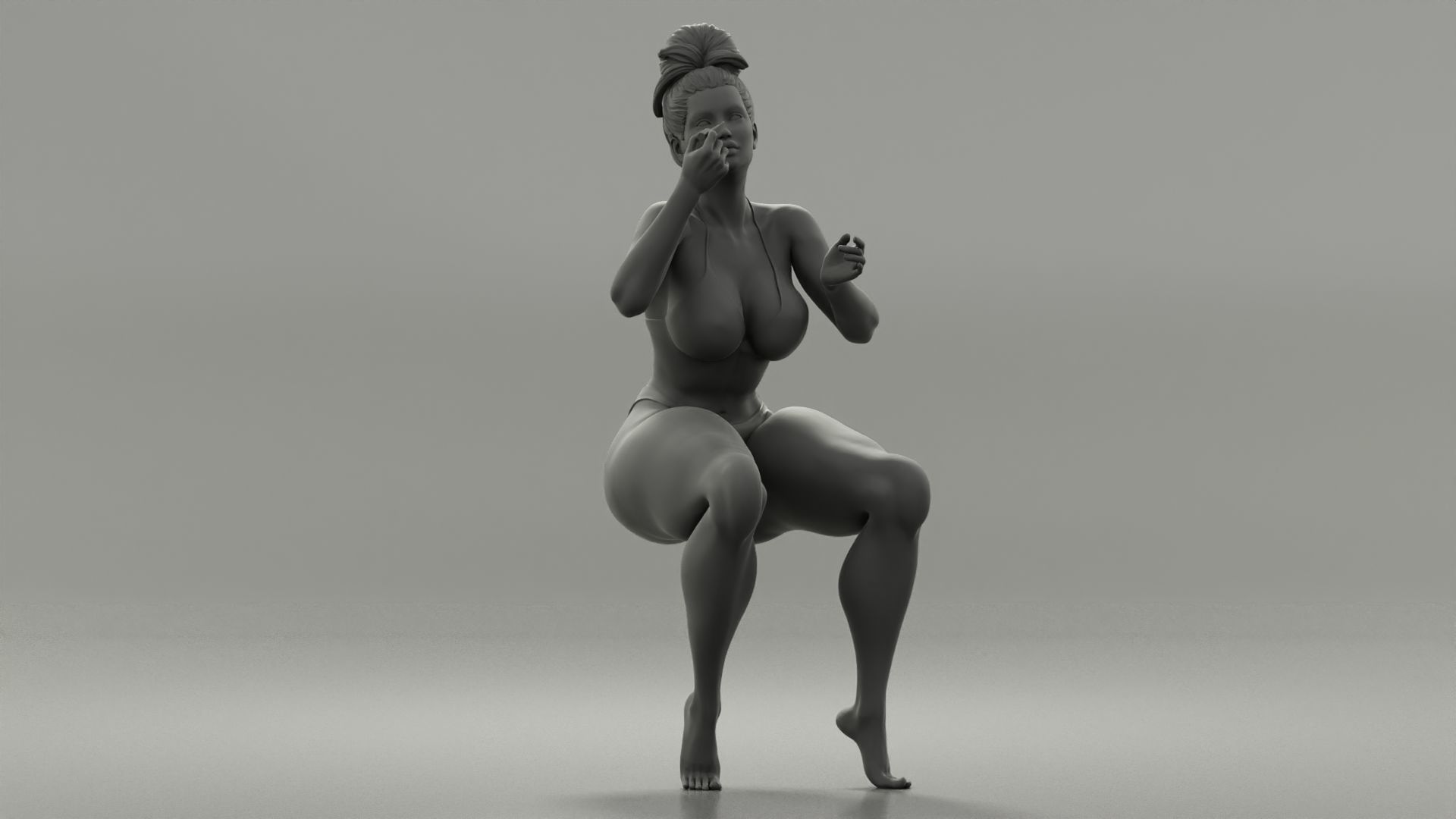 Pretty woman applying mascara makeup on her Eyelashes 3D print model_3