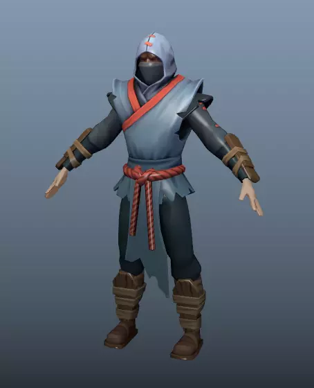 Blue Ninja Low-poly 3D model