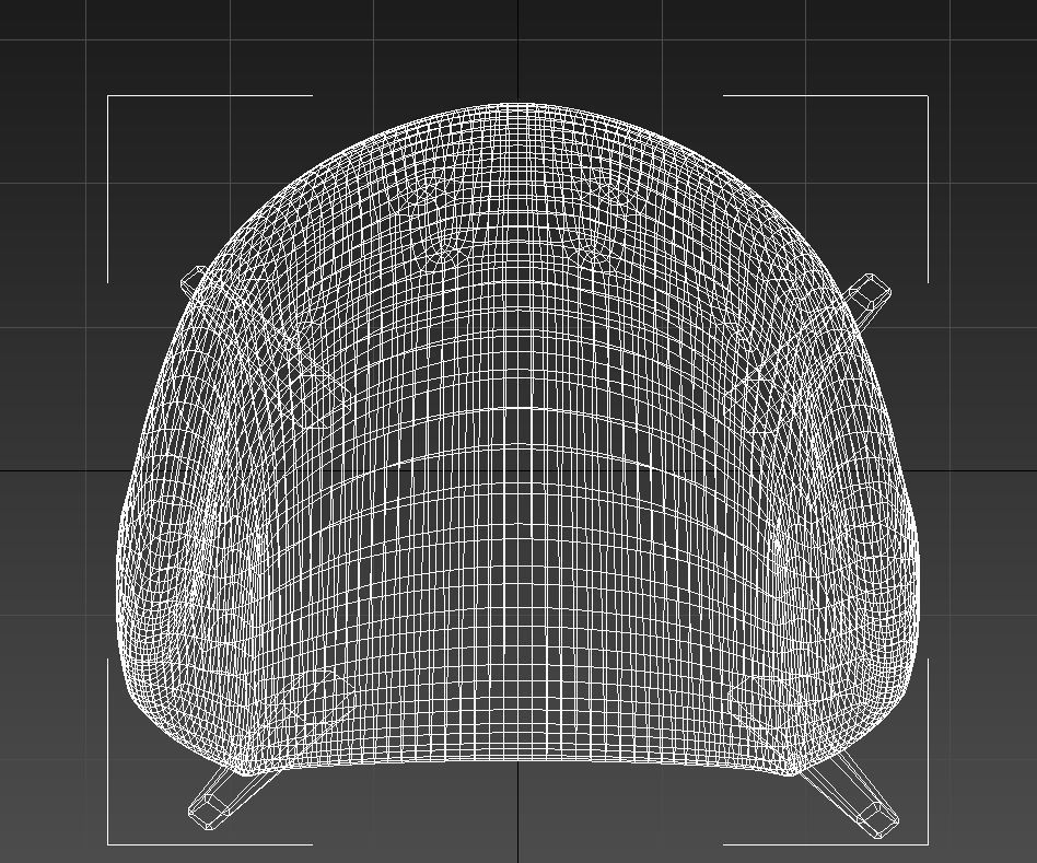 Padded fabric curved chair 3D model_10