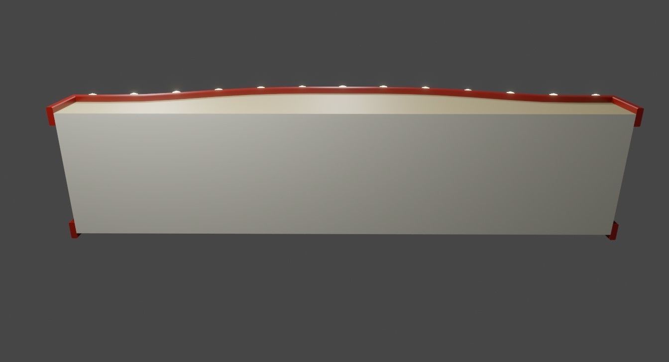 Cinema Facade - Front - Sign Low-poly 3D model_7