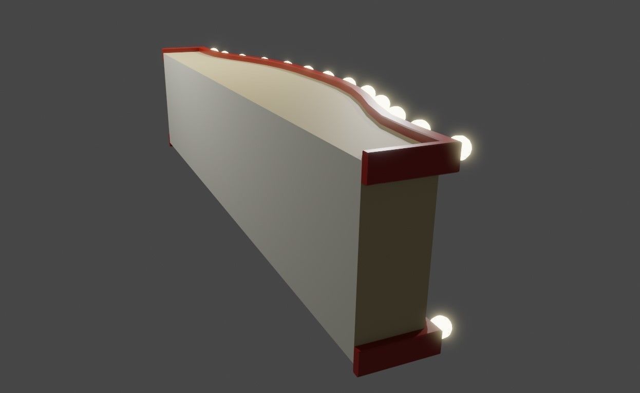 Cinema Facade - Front - Sign Low-poly 3D model_8