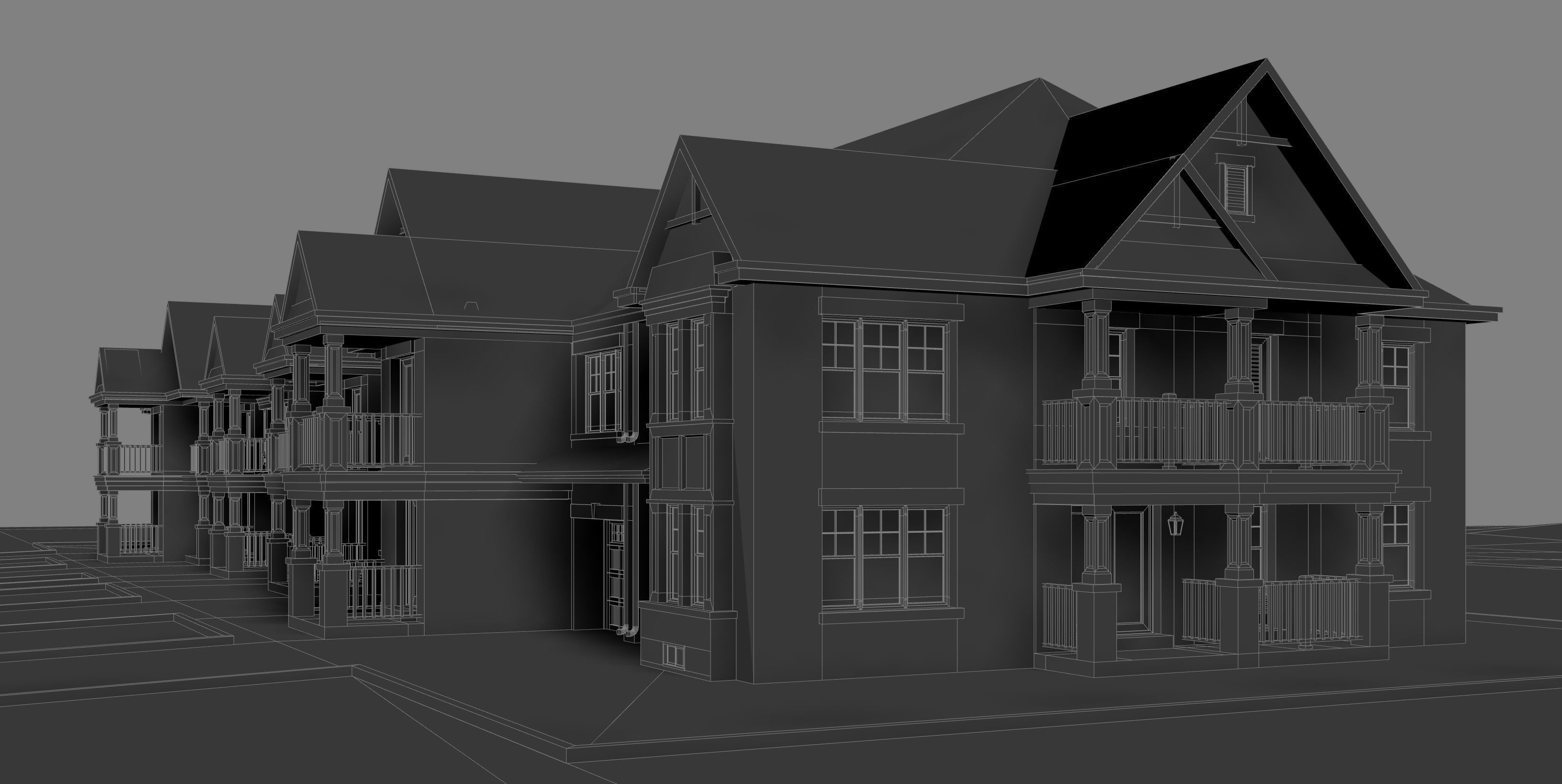 Cottage Country House Condominium 3D model_2