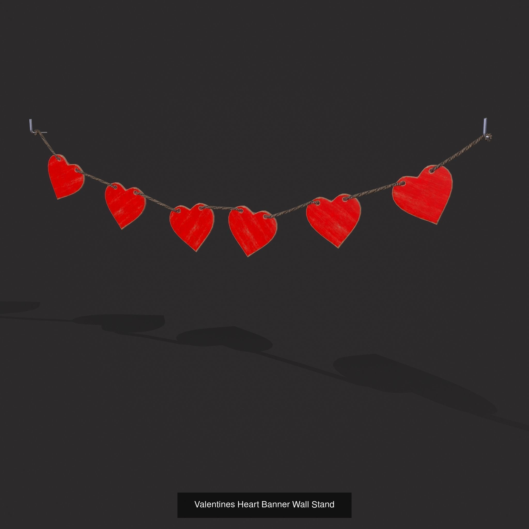 Valentines Heart Trinkets Candy Jello Cookie and Banner 3D Model Collection_14