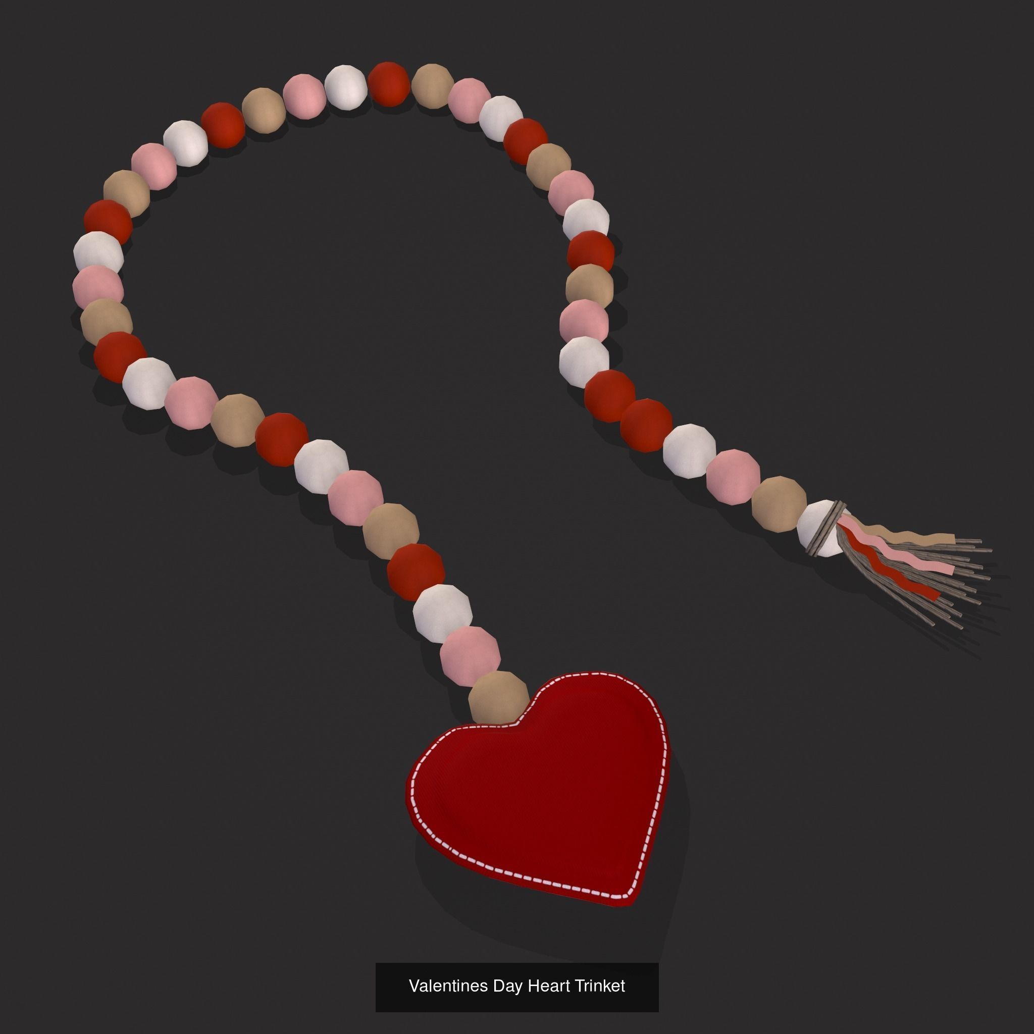 Valentines Heart Trinkets Candy Jello Cookie and Banner 3D Model Collection_13