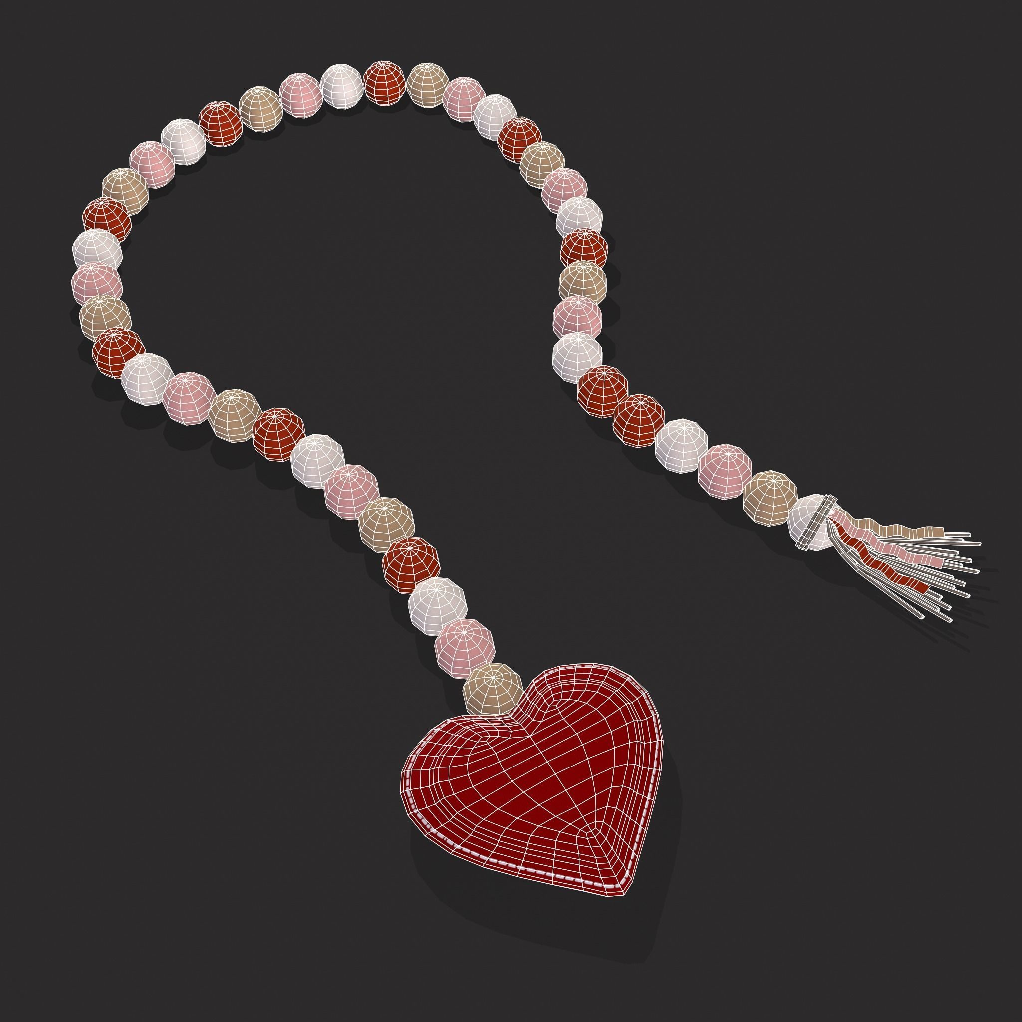 Valentines Heart Trinkets Candy Jello Cookie and Banner 3D Model Collection_34