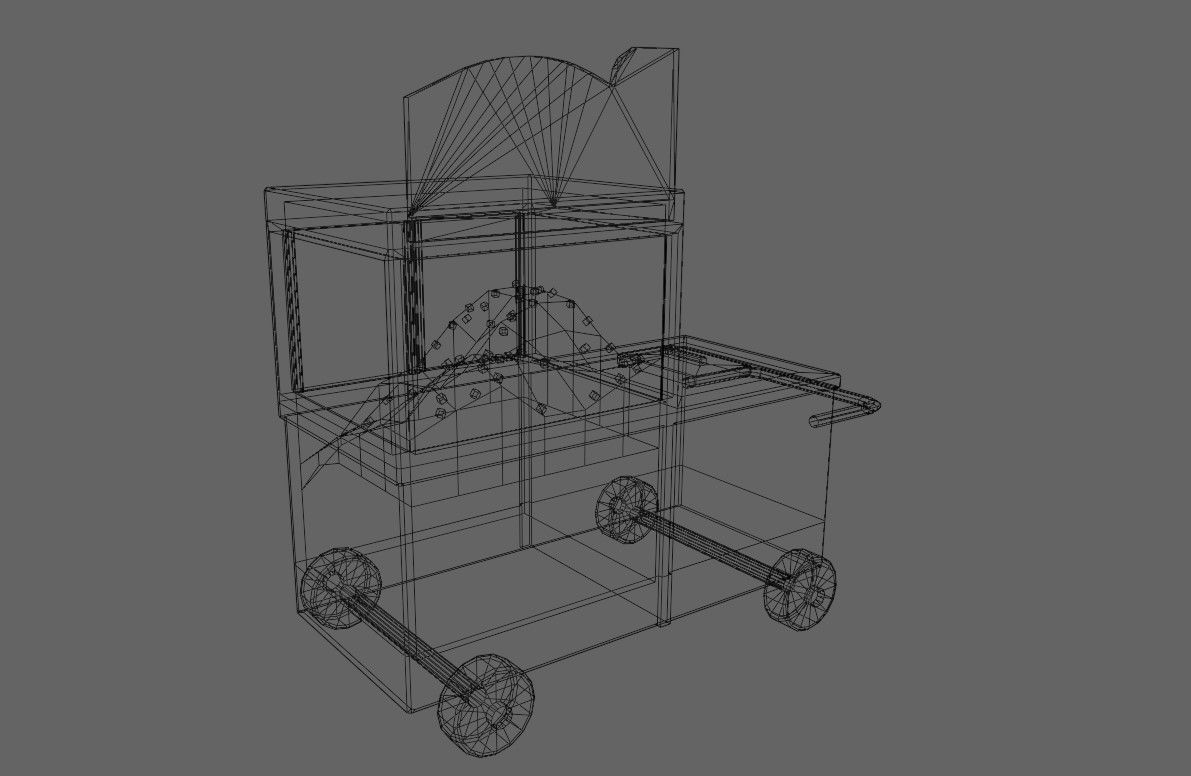 Popcorn Cart - Carrinho de Pipoca Low-poly 3D model_22