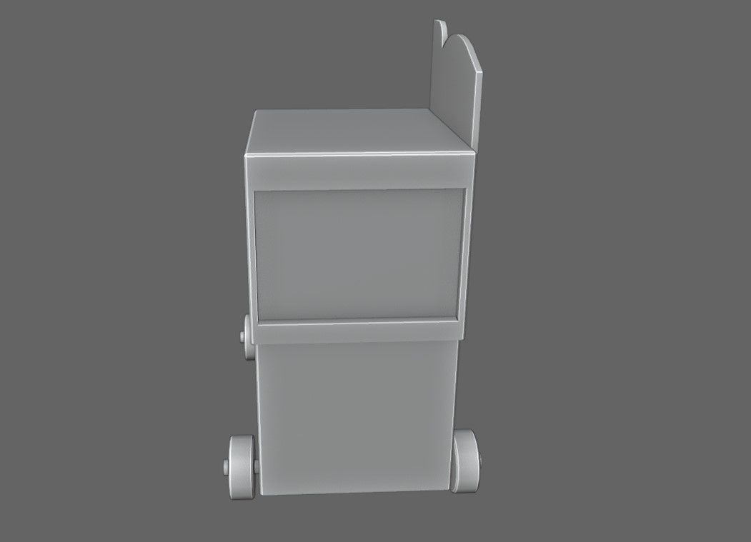 Popcorn Cart - Carrinho de Pipoca Low-poly 3D model_18