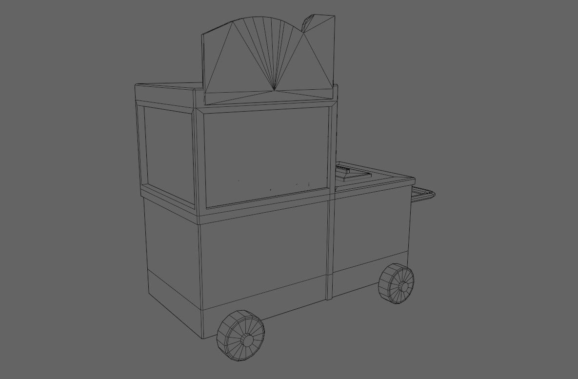 Popcorn Cart - Carrinho de Pipoca Low-poly 3D model_19