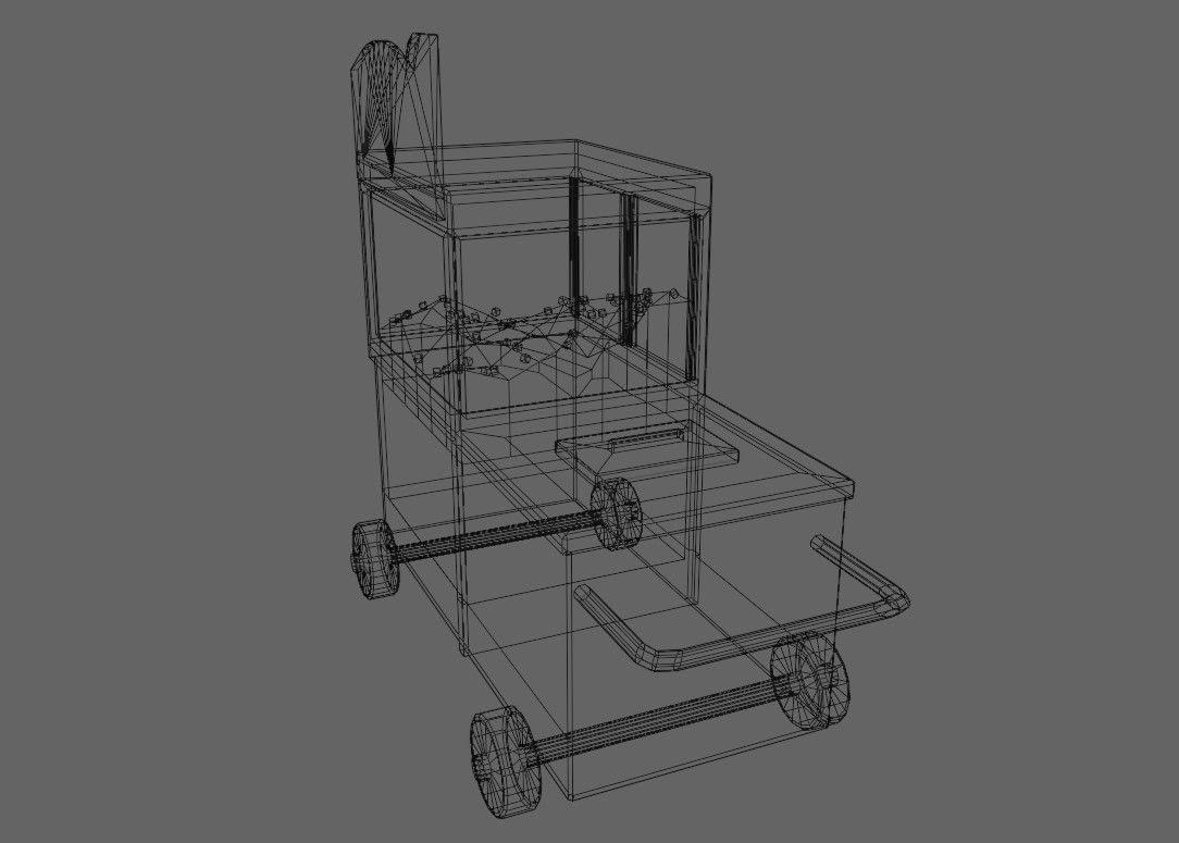Popcorn Cart - Carrinho de Pipoca Low-poly 3D model_23