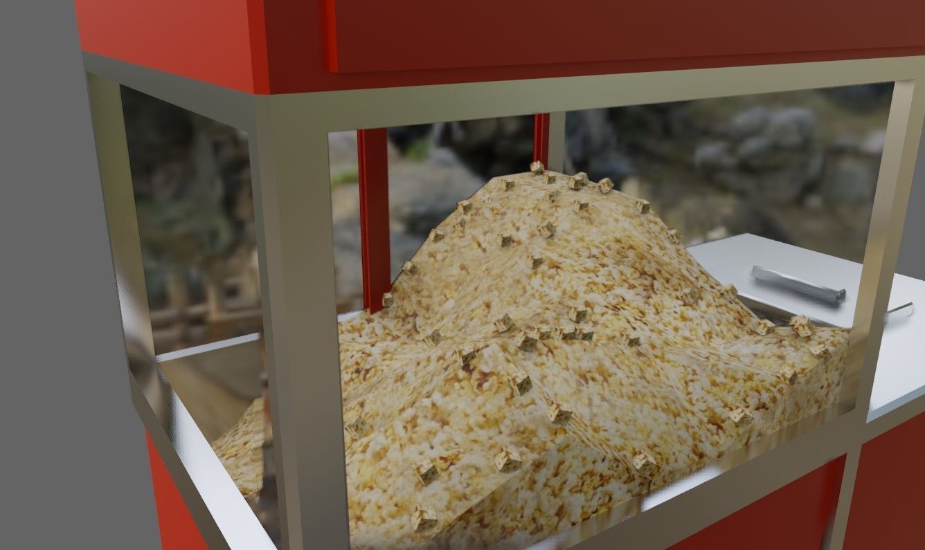 Popcorn Cart - Carrinho de Pipoca Low-poly 3D model_3