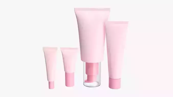Cosmetics tube set 02 mockup