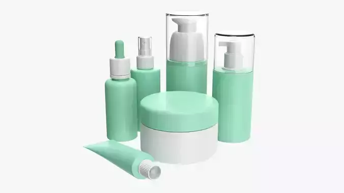 Day care for face and body set mockup 3D model