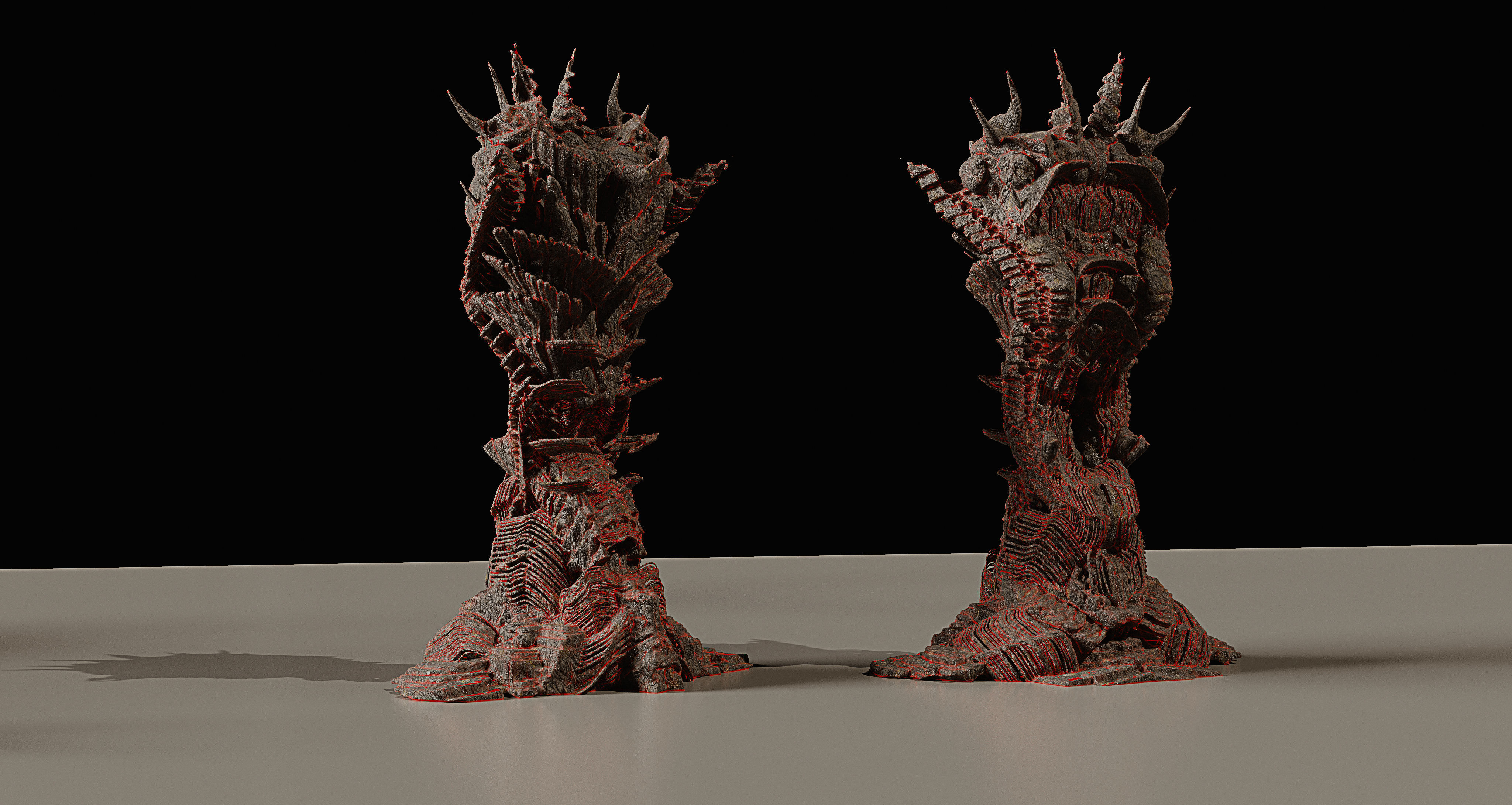 Bio-Organic Alien Structures Kitbash 3D Assets 3D model_5