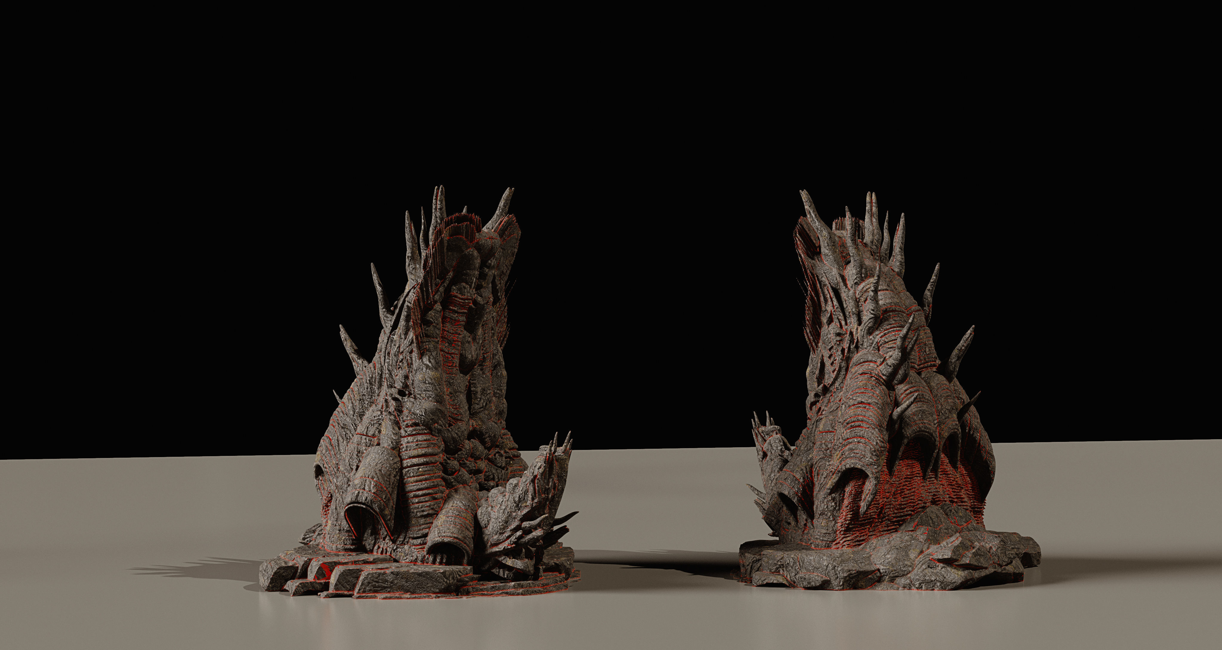 Bio-Organic Alien Structures Kitbash 3D Assets 3D model_7