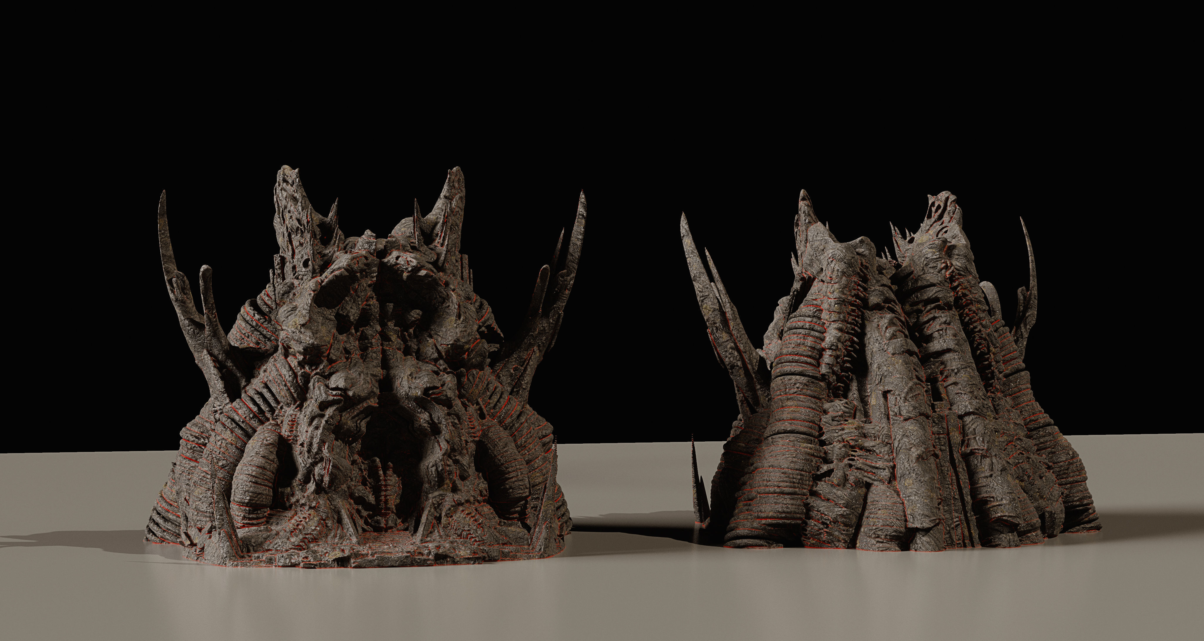 Bio-Organic Alien Structures Kitbash 3D Assets 3D model_4