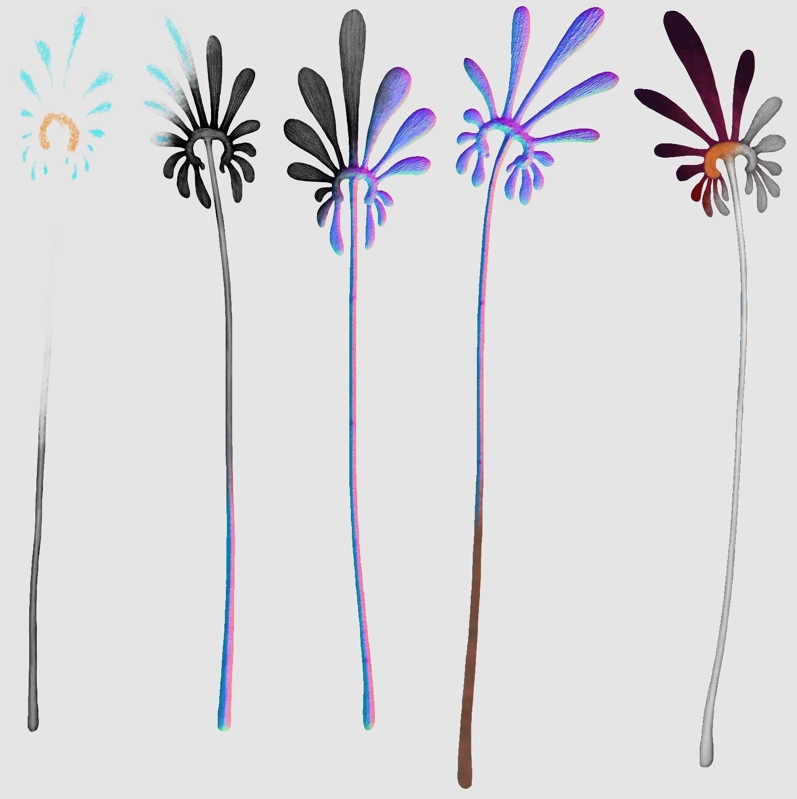 Glowing alien herbs 5 Low-poly 3D model_11