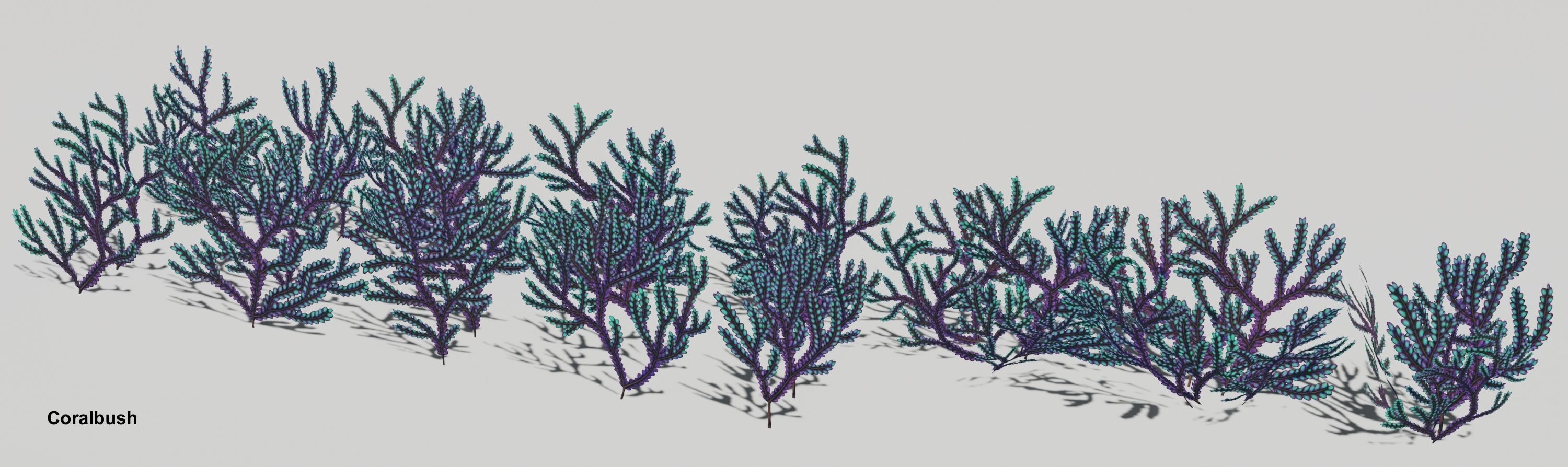 Glowing alien herbs 5 Low-poly 3D model_3