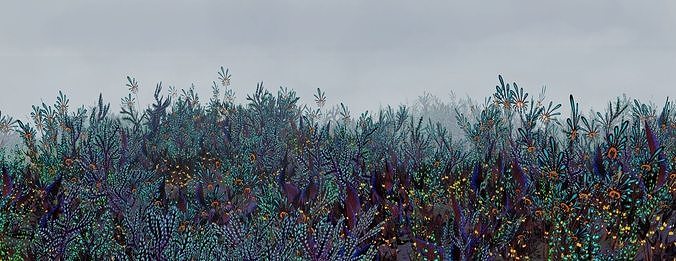 Glowing alien herbs 5 Low-poly 3D model