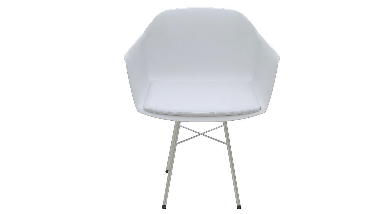 Plastic chair with steel legs 3D model_1