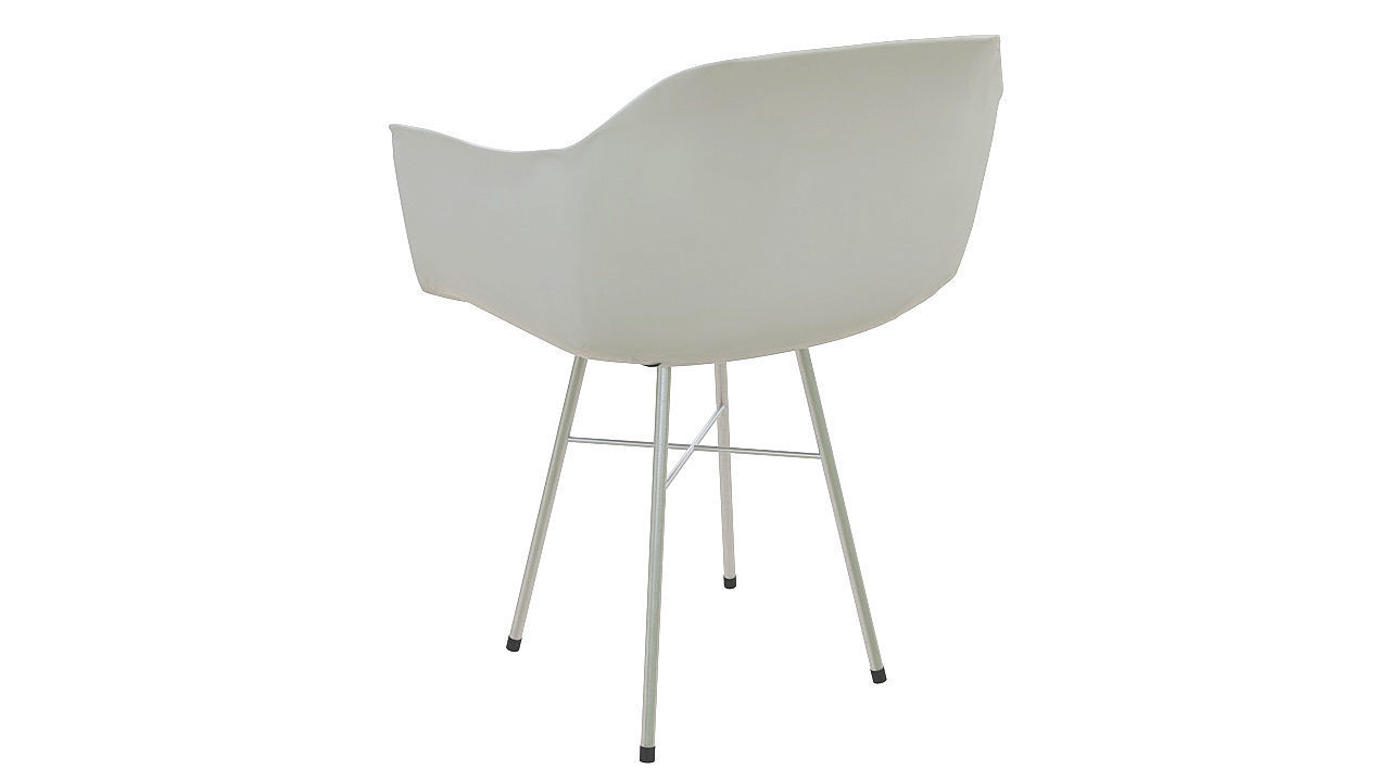 Plastic chair with steel legs 3D model_5