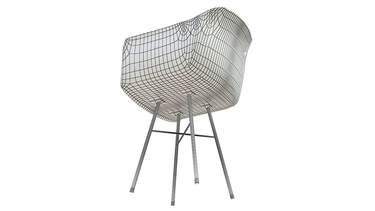 Plastic chair with steel legs 3D model_11