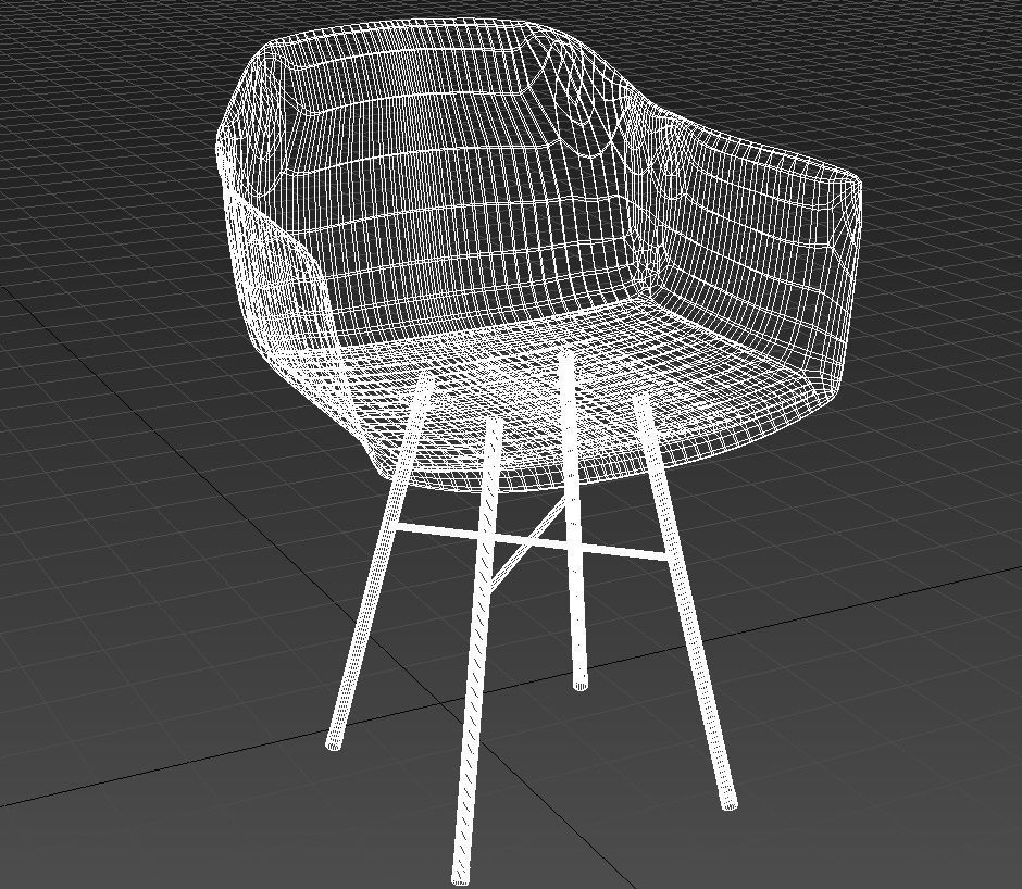 Plastic chair with steel legs 3D model_13