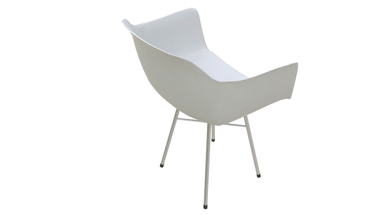 Plastic chair with steel legs 3D model_6