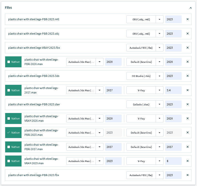 Plastic chair with steel legs 3D model_18
